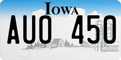 IA license plate AUO450