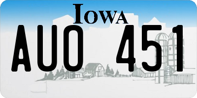 IA license plate AUO451