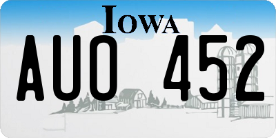 IA license plate AUO452