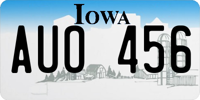 IA license plate AUO456
