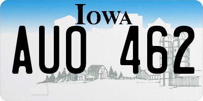 IA license plate AUO462