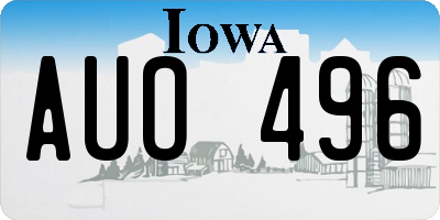 IA license plate AUO496