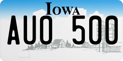 IA license plate AUO500