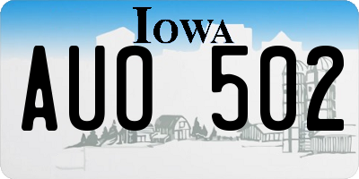 IA license plate AUO502