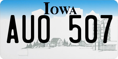 IA license plate AUO507