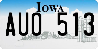 IA license plate AUO513