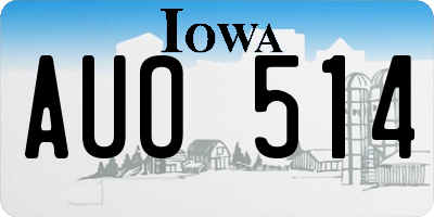 IA license plate AUO514