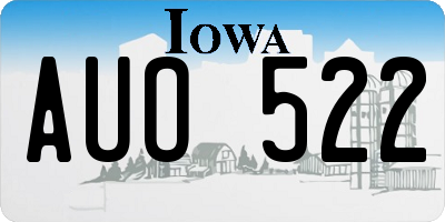 IA license plate AUO522