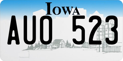 IA license plate AUO523