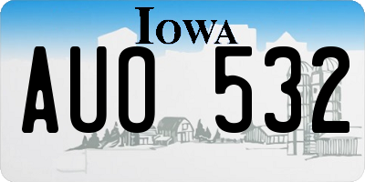 IA license plate AUO532
