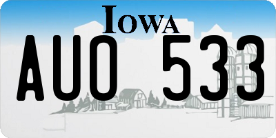 IA license plate AUO533