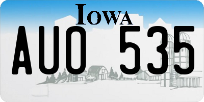IA license plate AUO535