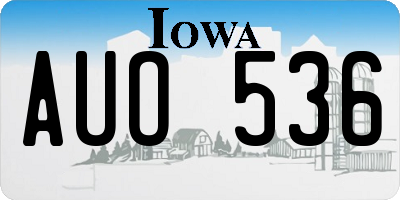 IA license plate AUO536