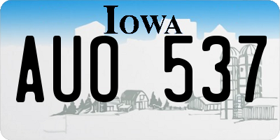 IA license plate AUO537