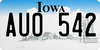 IA license plate AUO542