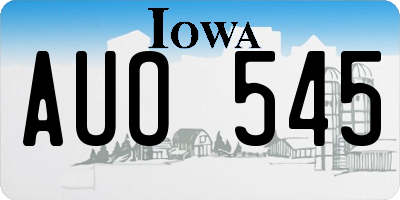 IA license plate AUO545