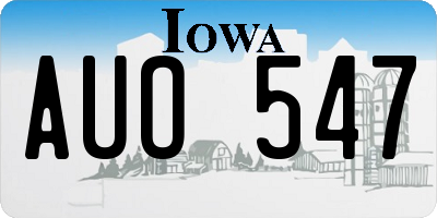 IA license plate AUO547
