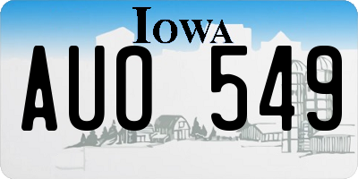 IA license plate AUO549