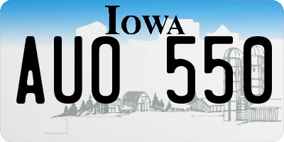 IA license plate AUO550