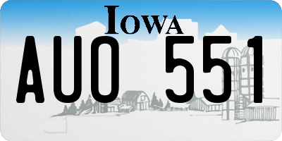 IA license plate AUO551
