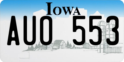 IA license plate AUO553