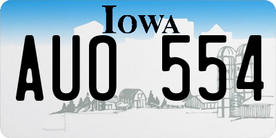IA license plate AUO554