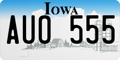 IA license plate AUO555