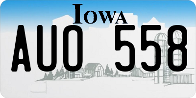 IA license plate AUO558