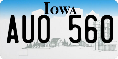IA license plate AUO560