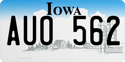 IA license plate AUO562