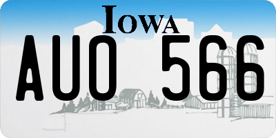 IA license plate AUO566