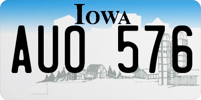 IA license plate AUO576