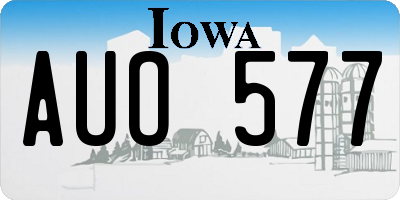 IA license plate AUO577