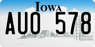 IA license plate AUO578
