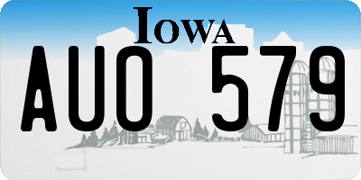IA license plate AUO579