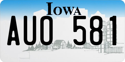 IA license plate AUO581