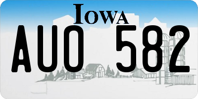 IA license plate AUO582