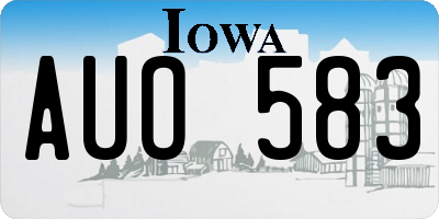 IA license plate AUO583