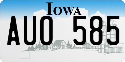 IA license plate AUO585