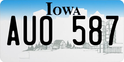 IA license plate AUO587
