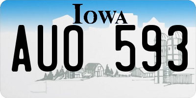 IA license plate AUO593