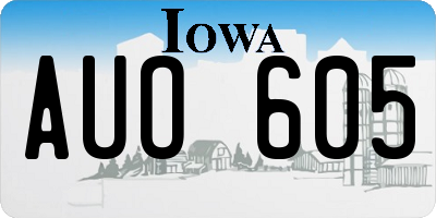 IA license plate AUO605