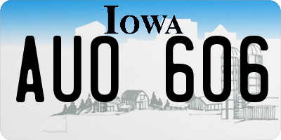 IA license plate AUO606