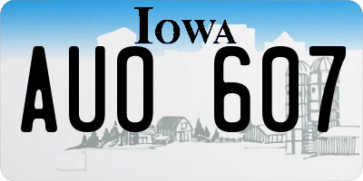 IA license plate AUO607