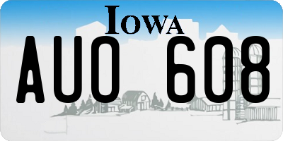 IA license plate AUO608