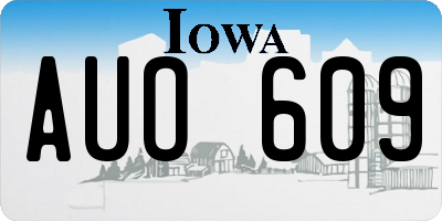 IA license plate AUO609