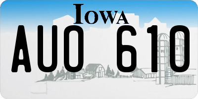 IA license plate AUO610