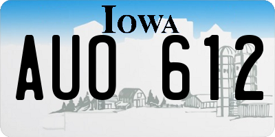 IA license plate AUO612