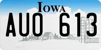 IA license plate AUO613