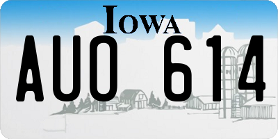 IA license plate AUO614
